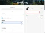 The Backpackers Shop coupon verification screenshot