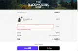 The Backpackers Shop coupon verification screenshot