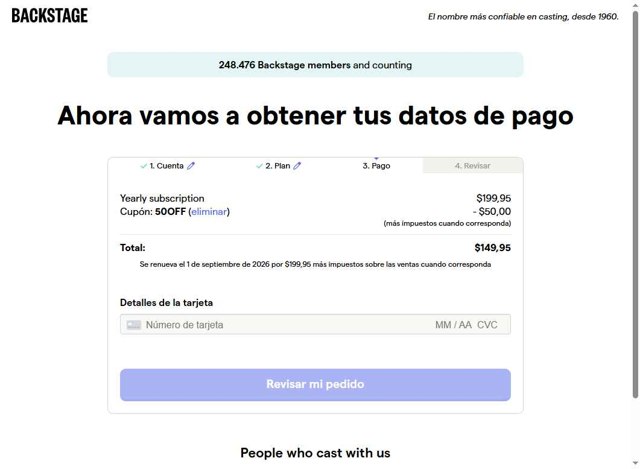 Back Stage checkout page showing Back Stage promo code box | Screenshot taken by SimplyCodes community member on Sep 1, 2025
