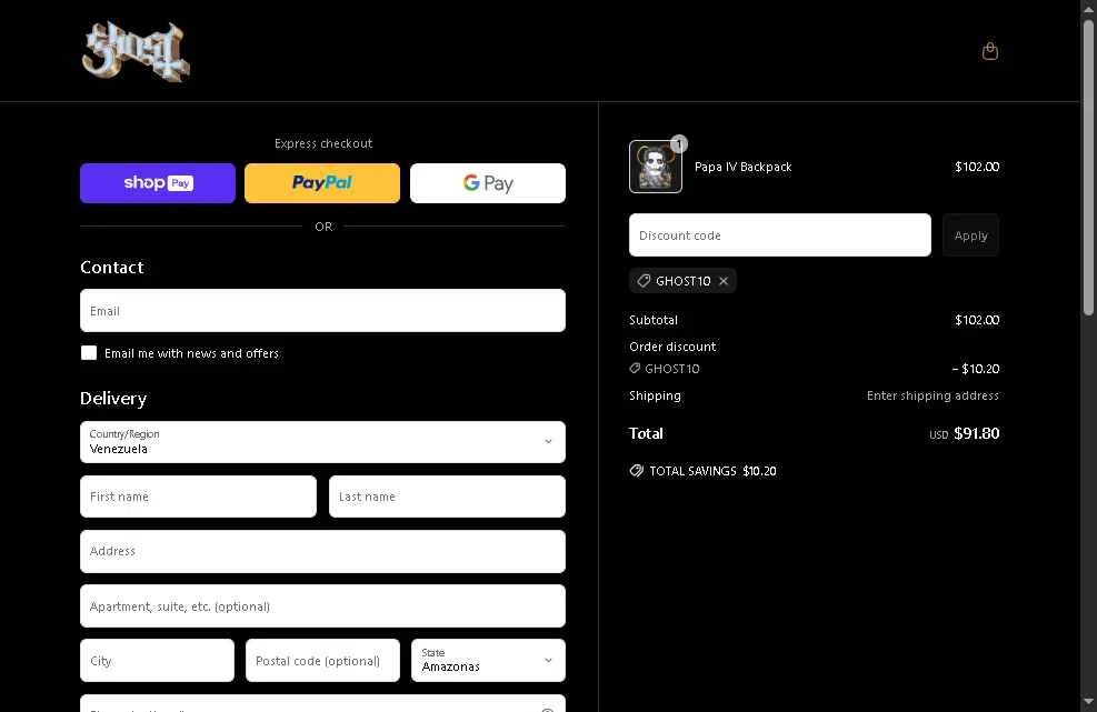 Backstreetmerch checkout page showing Backstreetmerch promo code box | Screenshot taken by SimplyCodes community member on May 3, 2025