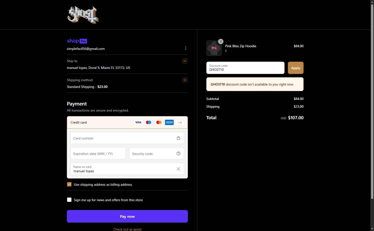 Backstreetmerch checkout page showing Backstreetmerch promo code box | Screenshot taken by SimplyCodes community member on Jul 6, 2025