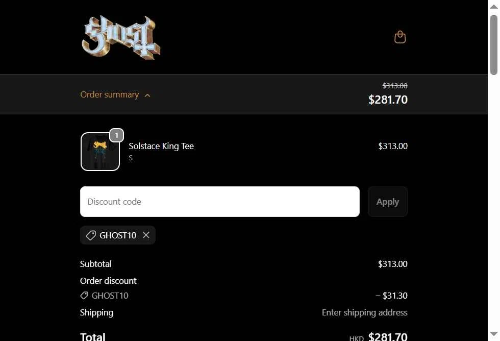 Backstreetmerch checkout page showing Backstreetmerch promo code box | Screenshot taken by SimplyCodes community member on Nov 10, 2025