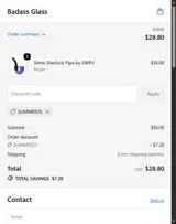 Badass Glass coupon verification screenshot