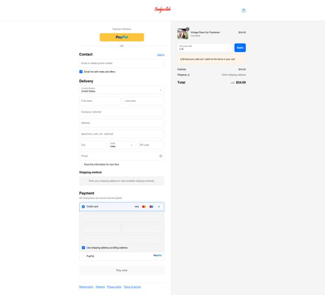 Badgeslide checkout page showing Badgeslide discount code box | Screenshot taken by SimplyCodes community member on Sep 15, 2025