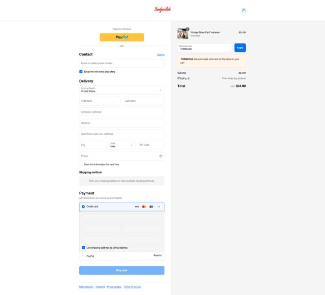Badgeslide checkout page showing Badgeslide discount code box | Screenshot taken by SimplyCodes community member on Sep 15, 2025