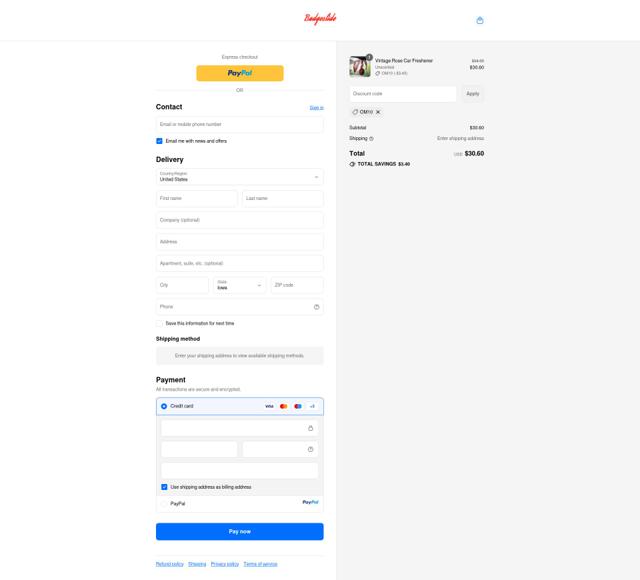 Badgeslide checkout page showing Badgeslide discount code box | Screenshot taken by SimplyCodes community member on Sep 15, 2025