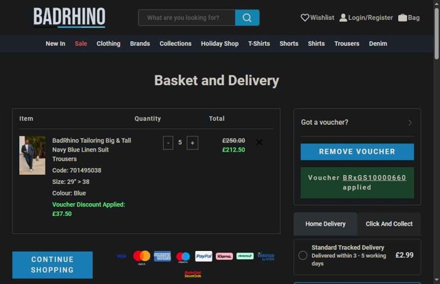 BadRhino checkout page showing BadRhino discount code box | Screenshot taken by SimplyCodes community member on May 12, 2025