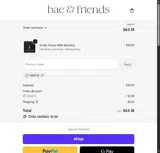 Bae and Friends coupon verification screenshot
