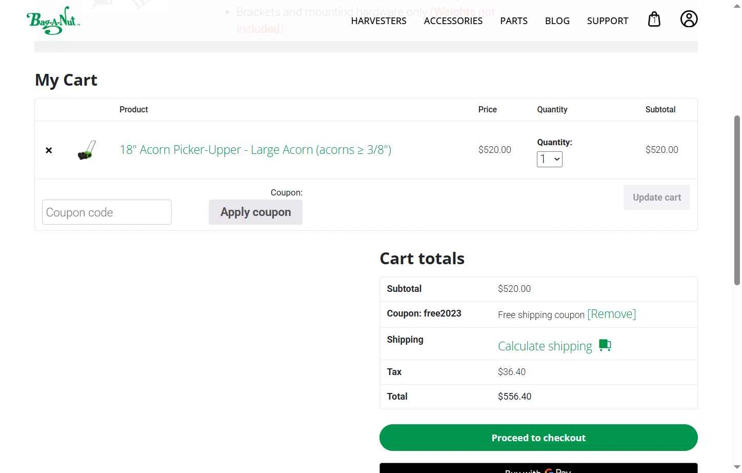 Bag-A-Nut checkout page showing Bag-A-Nut promo code box | Screenshot taken by SimplyCodes community member on Aug 26, 2025