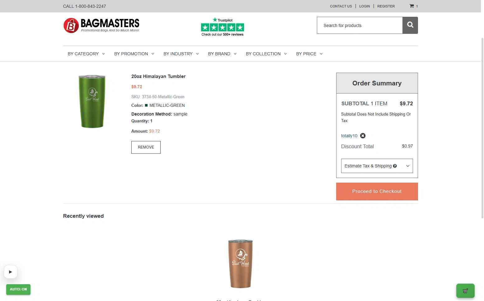 Bagmasters checkout page showing Bagmasters promo code box | Screenshot taken by SimplyCodes community member on Jan 15, 2026