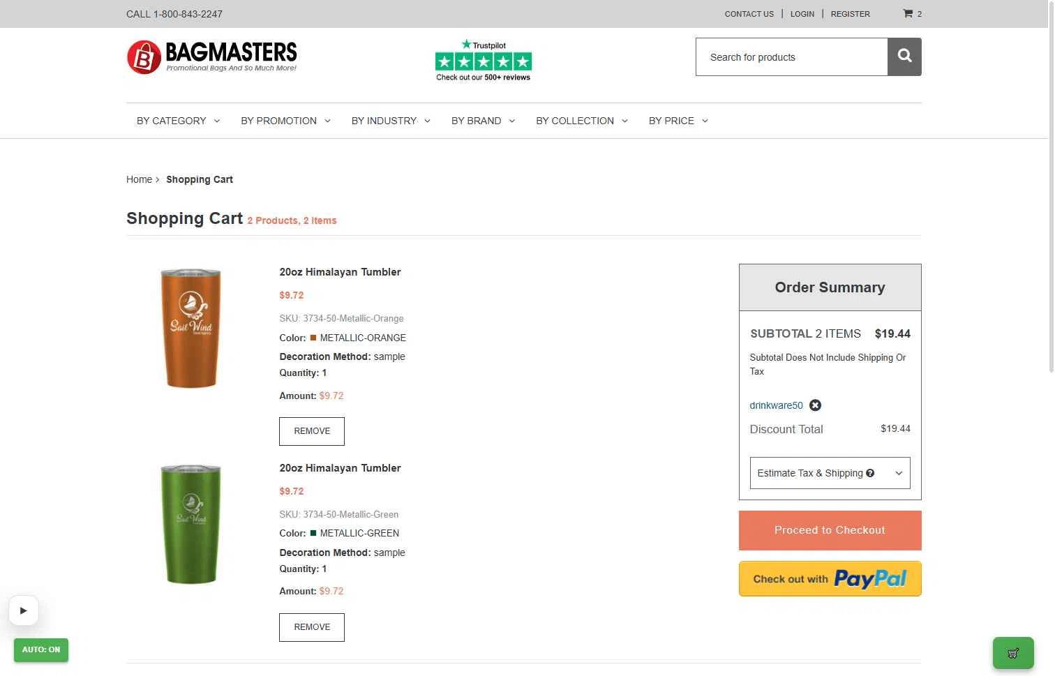 Bagmasters checkout page showing Bagmasters promo code box | Screenshot taken by SimplyCodes community member on Feb 5, 2026