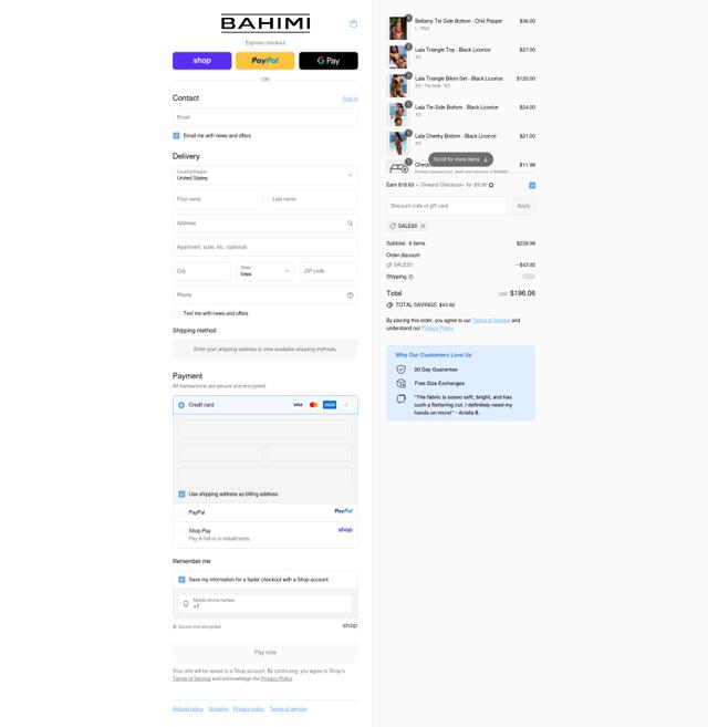 Bahimi checkout page showing Bahimi promo code box | Screenshot taken by SimplyCodes community member on Sep 11, 2025