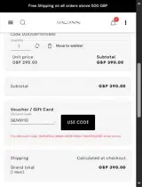 GENNY10 coupon verification screenshot
