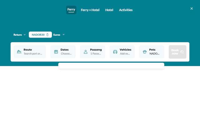 Balearia checkout page showing Balearia promo code box | Screenshot taken by SimplyCodes community member on Sep 7, 2025