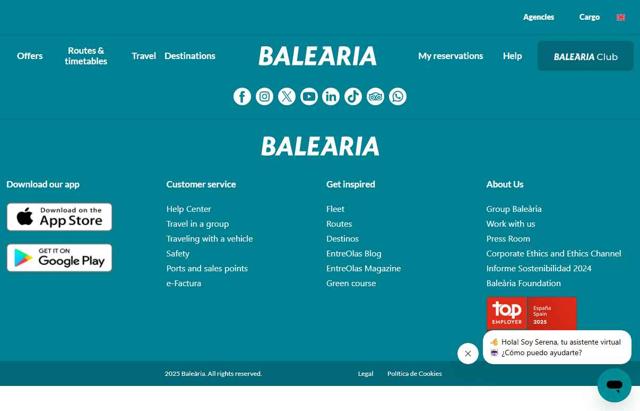 Balearia checkout page showing Balearia promo code box | Screenshot taken by SimplyCodes community member on Aug 24, 2025