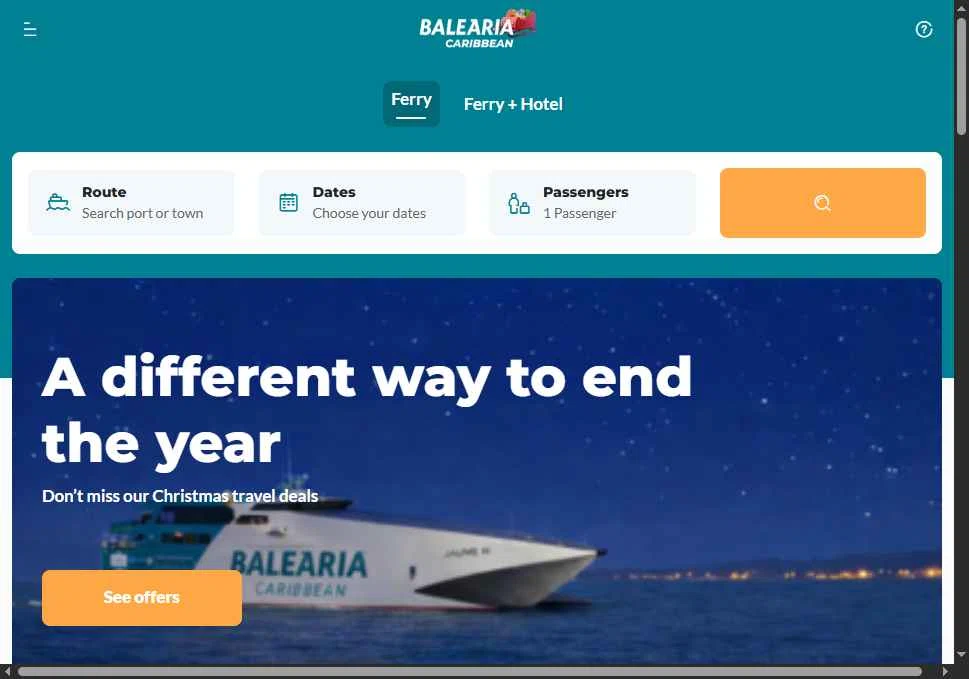 Balearia Caribbean checkout page showing Balearia Caribbean promo code box | Screenshot taken by SimplyCodes community member on Dec 20, 2025