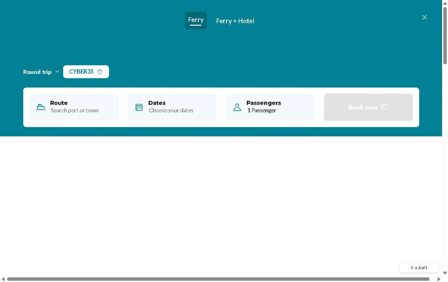 Balearia Caribbean checkout page showing Balearia Caribbean promo code box | Screenshot taken by SimplyCodes community member on Dec 30, 2025
