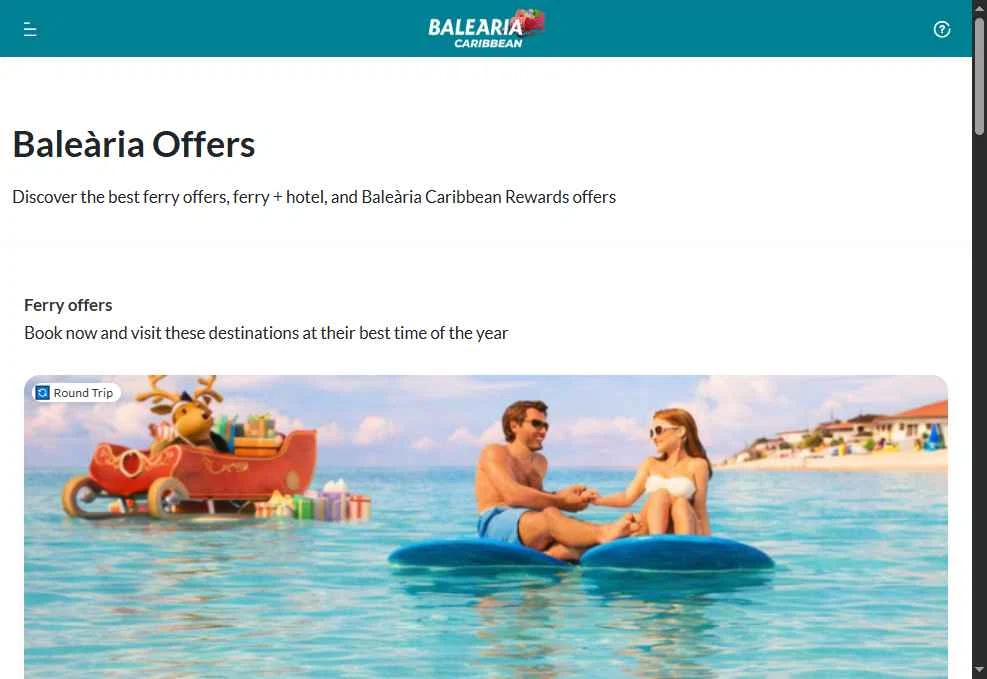 Balearia Caribbean checkout page showing Balearia Caribbean promo code box | Screenshot taken by SimplyCodes community member on Dec 20, 2025