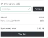 luckitshop coupon verification screenshot