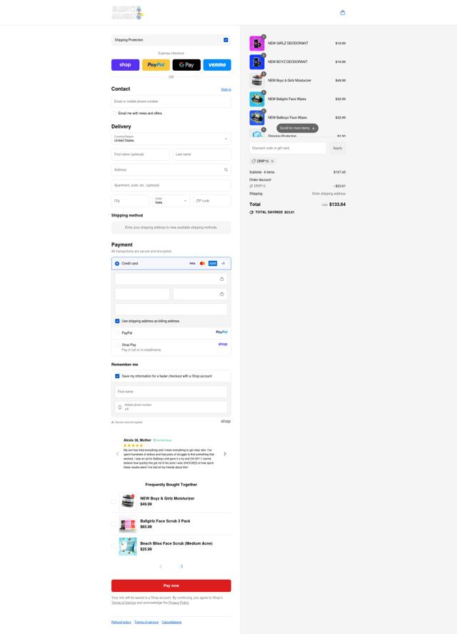 Ballboyz checkout page showing Ballboyz discount code box | Screenshot taken by SimplyCodes community member on Sep 12, 2025