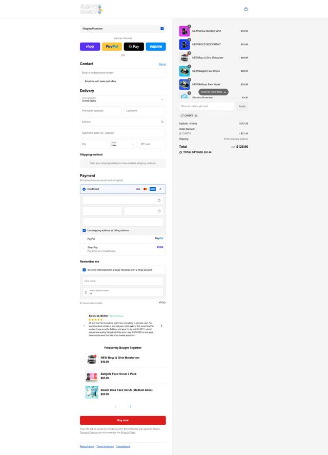 Ballboyz checkout page showing Ballboyz discount code box | Screenshot taken by SimplyCodes community member on Sep 12, 2025