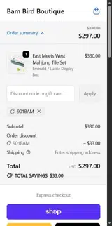 901BAM coupon verification screenshot