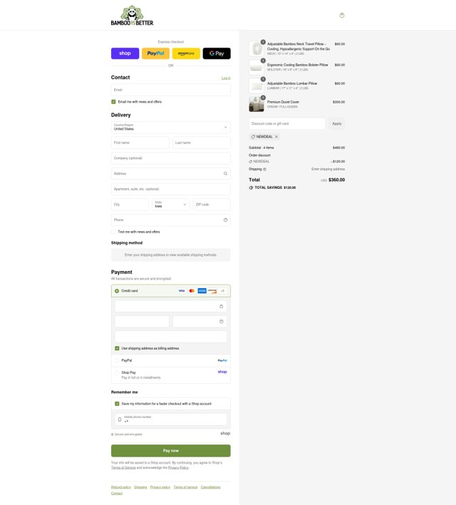 Bamboo Is Better checkout page showing Bamboo Is Better discount code box | Screenshot taken by SimplyCodes community member on Sep 1, 2025