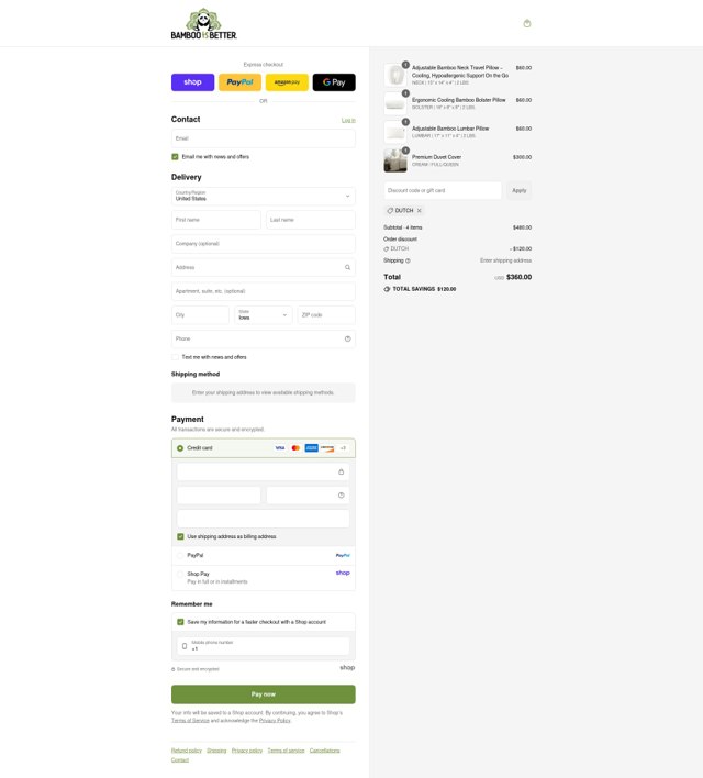 Bamboo Is Better checkout page showing Bamboo Is Better discount code box | Screenshot taken by SimplyCodes community member on Sep 1, 2025