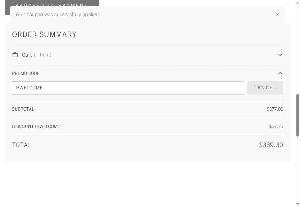 Bamford checkout page showing Bamford discount code box | Screenshot taken by SimplyCodes community member on Jan 16, 2026