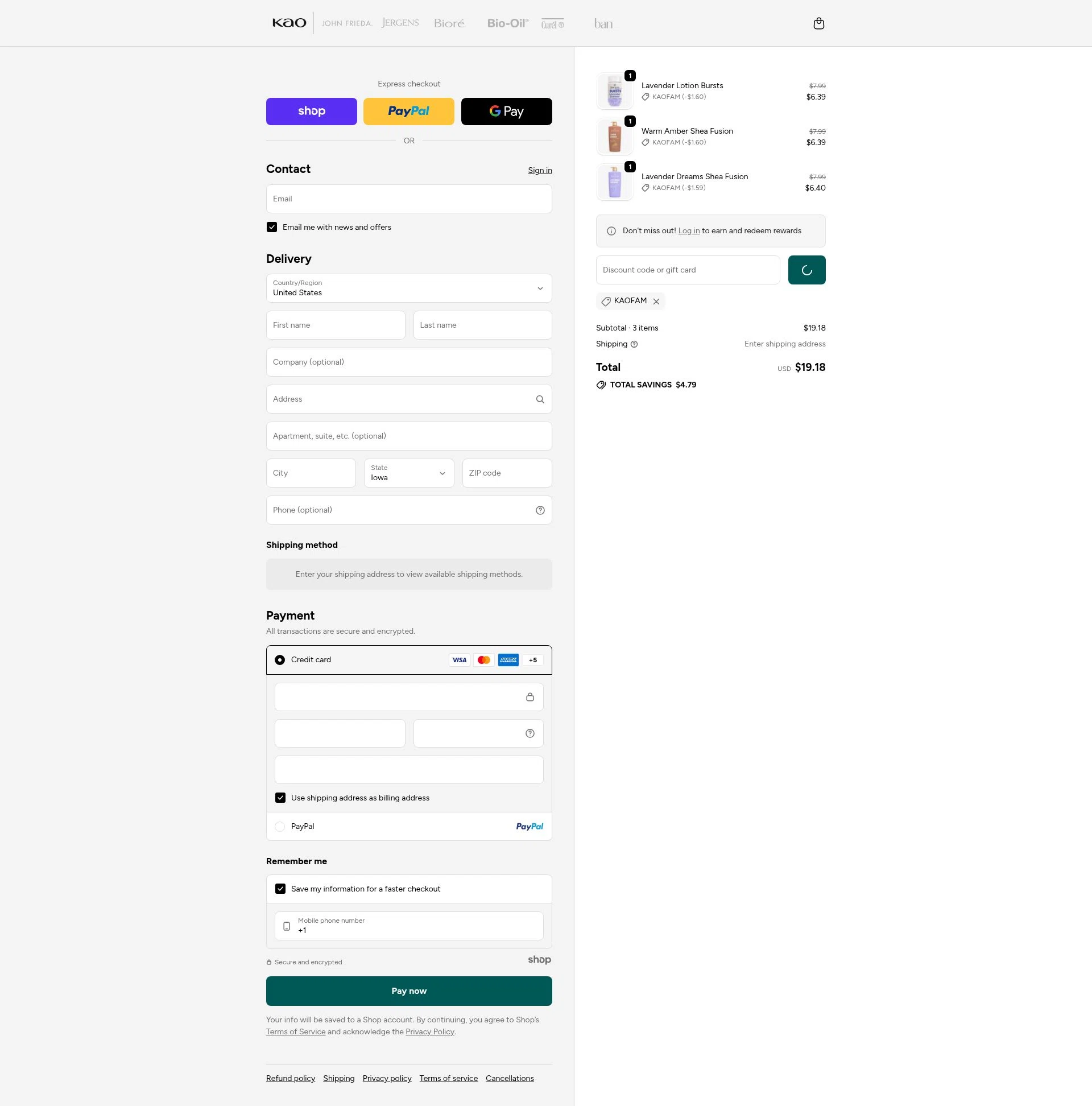 Ban Deodorant checkout page showing Ban Deodorant promo code box | Screenshot taken by SimplyCodes community member on Dec 23, 2025