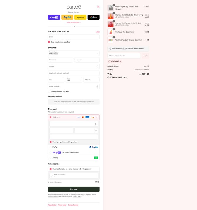 ban.do checkout page showing ban.do coupon code box | Screenshot taken by SimplyCodes community member on Jul 18, 2025