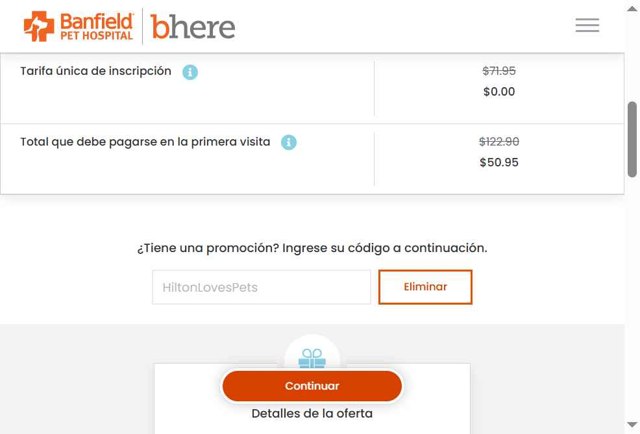 Banfield Pet Hospital checkout page showing Banfield Pet Hospital promo code box | Screenshot taken by SimplyCodes community member on May 12, 2025