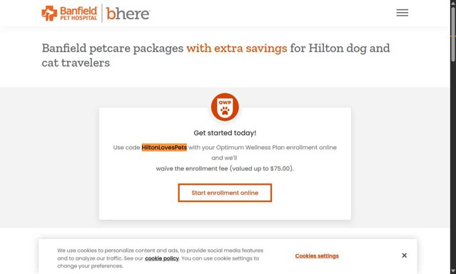 Banfield Pet Hospital checkout page showing Banfield Pet Hospital promo code box | Screenshot taken by SimplyCodes community member on Jul 6, 2025