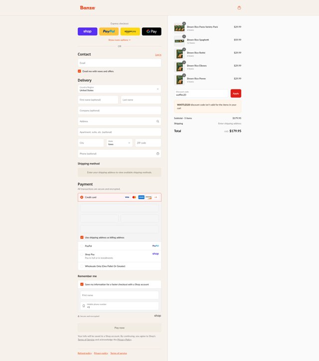 BANZA checkout page showing BANZA promo code box | Screenshot taken by SimplyCodes community member on Sep 4, 2025