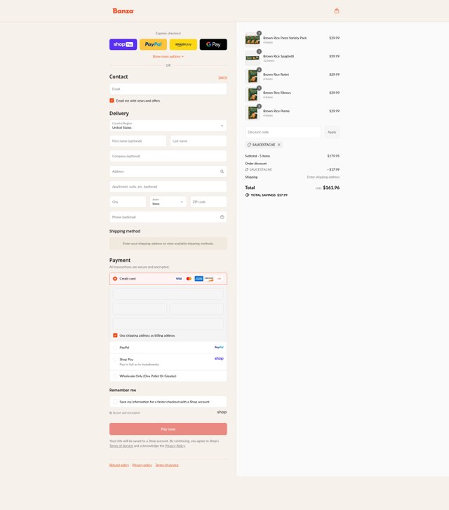 BANZA checkout page showing BANZA promo code box | Screenshot taken by SimplyCodes community member on Aug 27, 2025