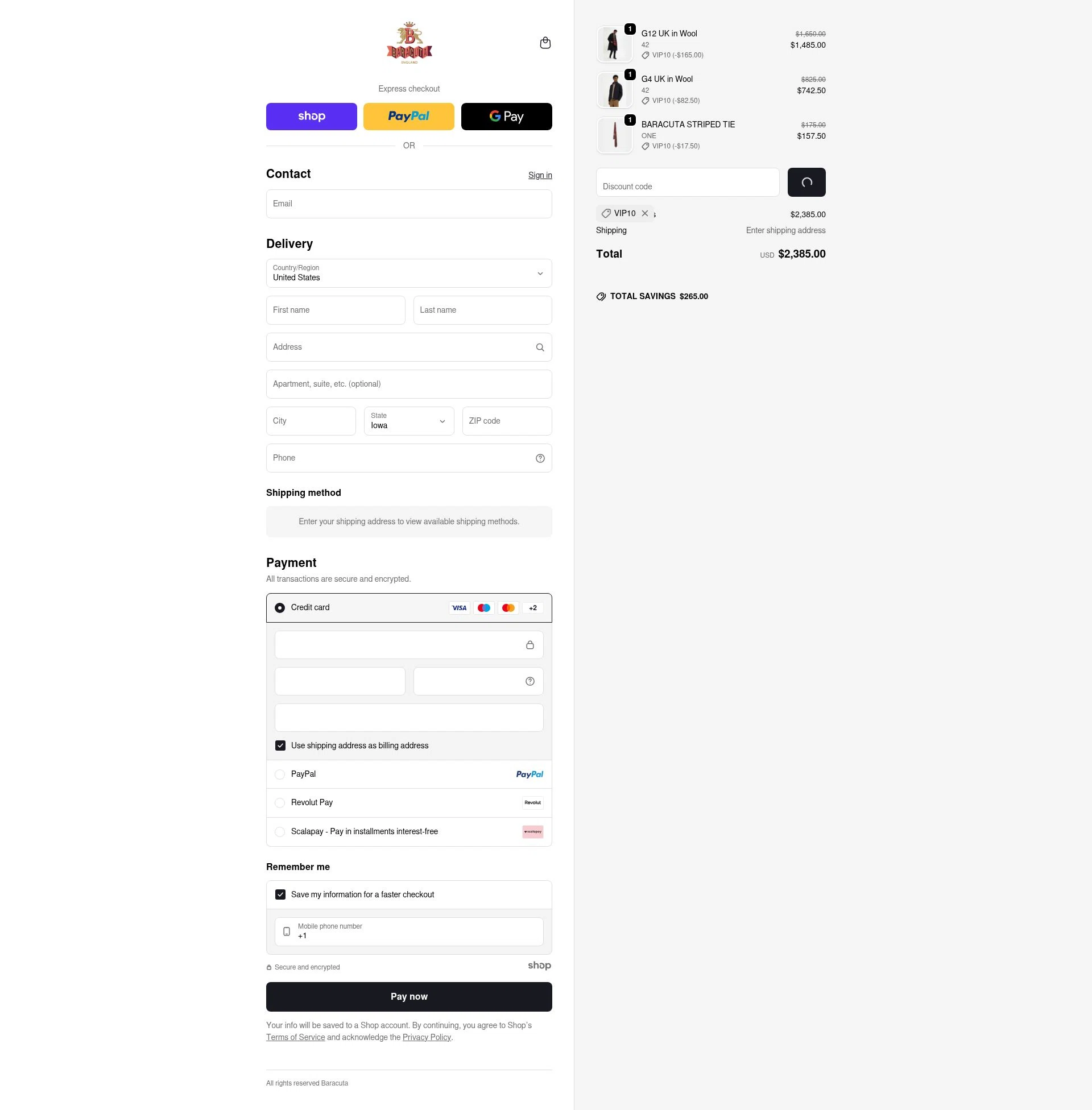 Baracuta checkout page showing Baracuta promo code box | Screenshot taken by SimplyCodes community member on Jan 2, 2026