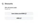 KRIS coupon verification screenshot