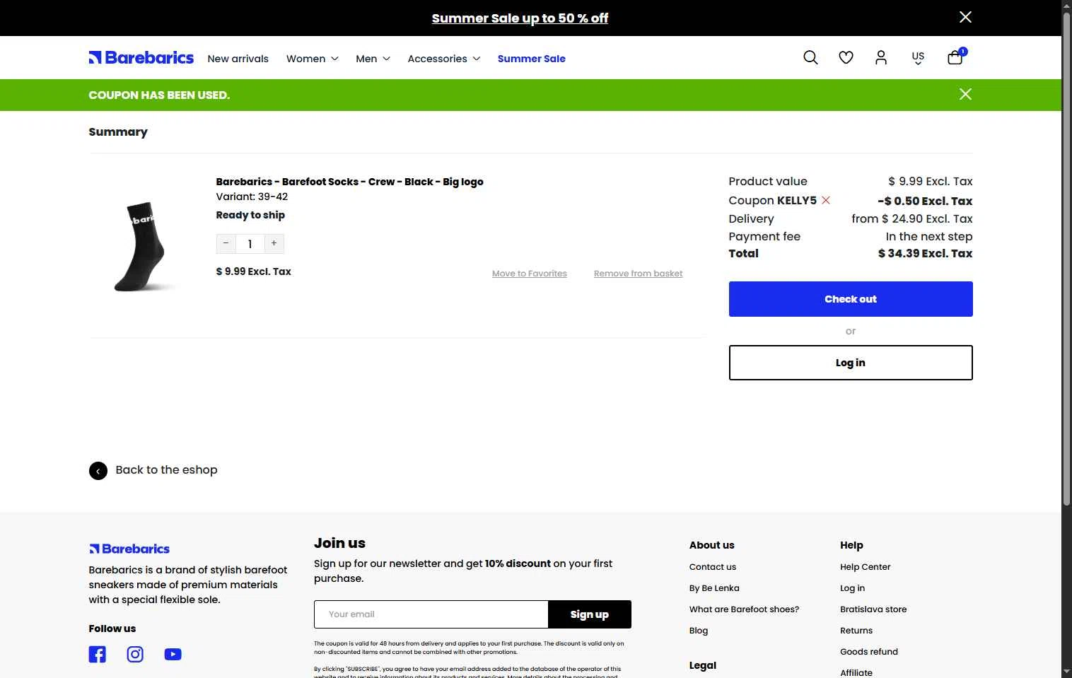 Barebarics checkout page showing Barebarics coupon code box | Screenshot taken by SimplyCodes community member on Aug 30, 2025