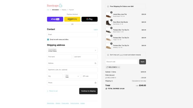 Baretraps checkout page showing Baretraps promo code box | Screenshot taken by SimplyCodes community member on Aug 22, 2025
