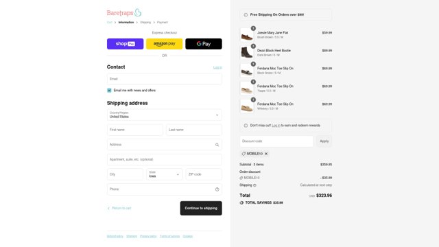 Baretraps checkout page showing Baretraps promo code box | Screenshot taken by SimplyCodes community member on Aug 27, 2025