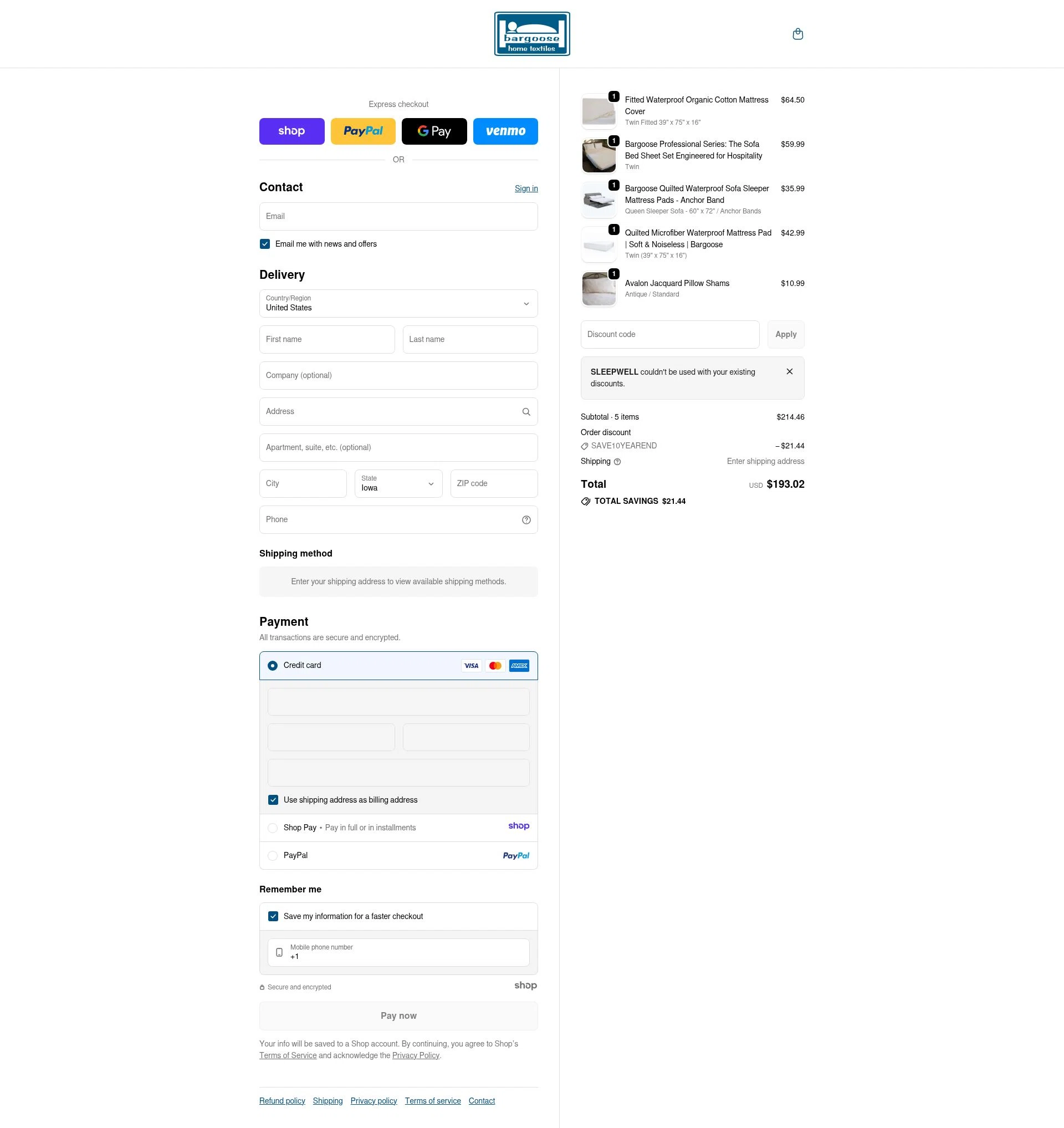 Bargoose checkout page showing Bargoose promo code box | Screenshot taken by SimplyCodes community member on Jan 2, 2026