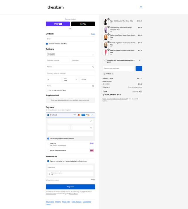 Dressbarn checkout page showing Dressbarn promo code box | Screenshot taken by SimplyCodes community member on Aug 26, 2025