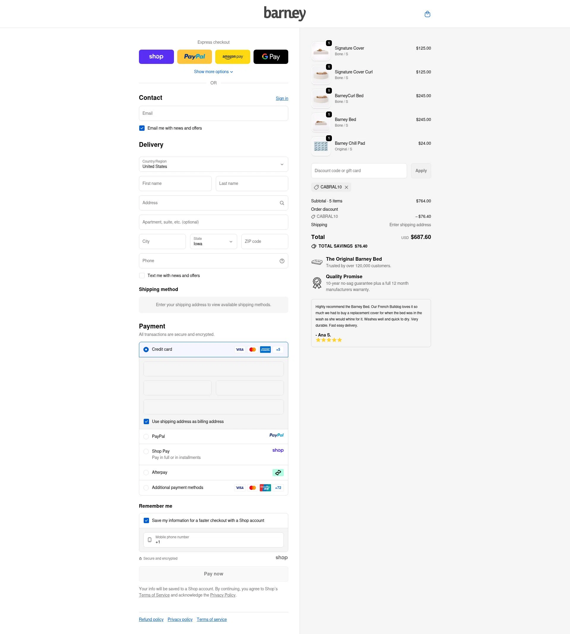 Barney Bed US checkout page showing Barney Bed US promo code box | Screenshot taken by SimplyCodes community member on Oct 22, 2025