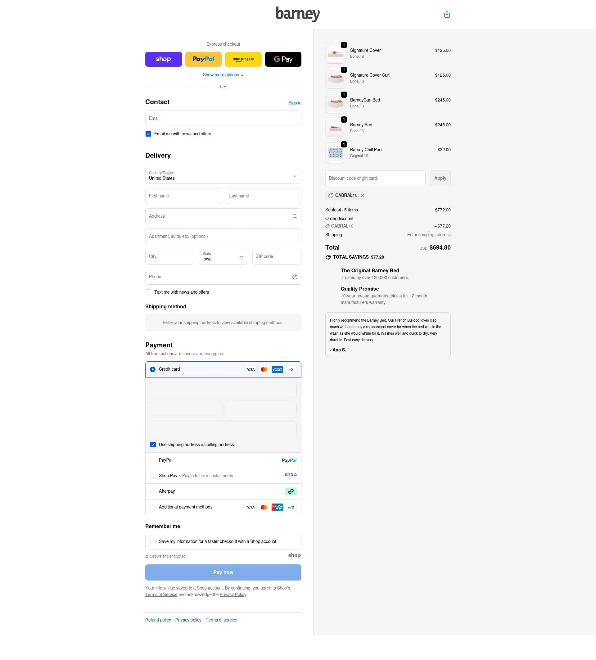Barney Bed US checkout page showing Barney Bed US promo code box | Screenshot taken by SimplyCodes community member on Nov 14, 2025