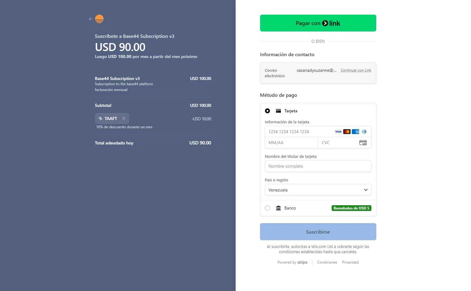 BASE44 checkout page showing BASE44 promo code box | Screenshot taken by SimplyCodes community member on Feb 6, 2026