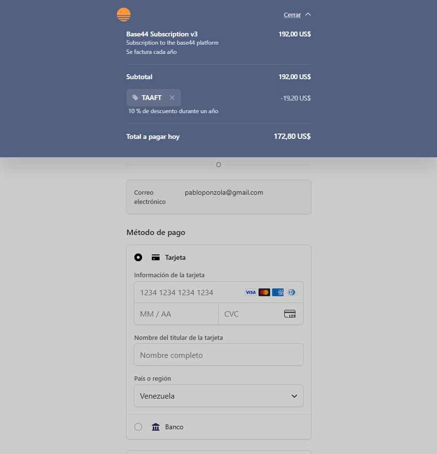 BASE44 checkout page showing BASE44 promo code box | Screenshot taken by SimplyCodes community member on Jan 21, 2026