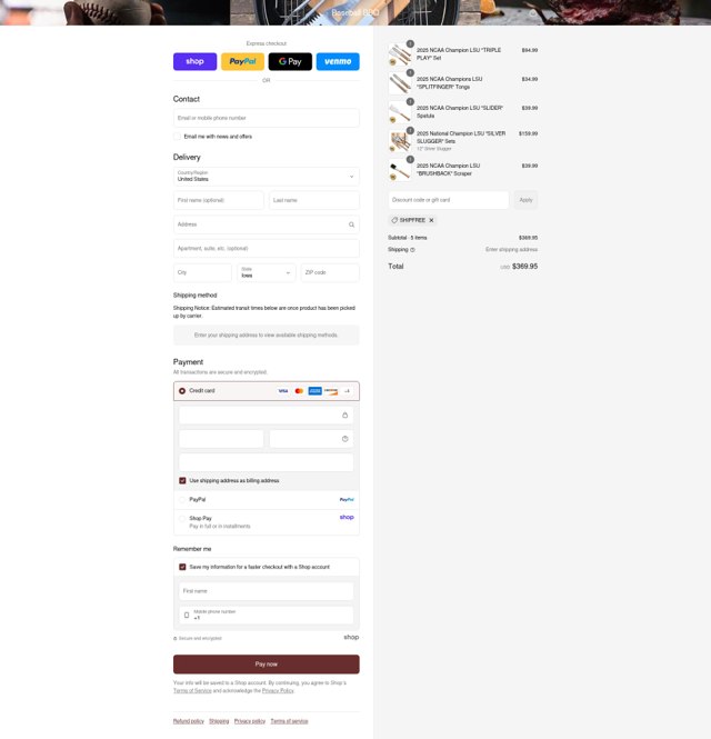 Baseball BBQ checkout page showing Baseball BBQ discount code box | Screenshot taken by SimplyCodes community member on Sep 6, 2025