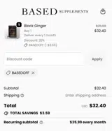 BASEDOFF coupon verification screenshot