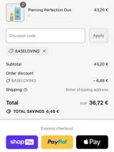 Cart15 coupon verification screenshot