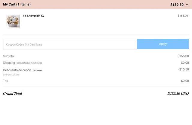Baskits checkout page showing Baskits promo code box | Screenshot taken by SimplyCodes community member on May 14, 2025